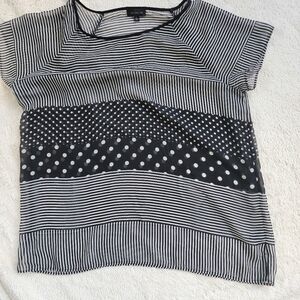 Black and White Striped Women's Top